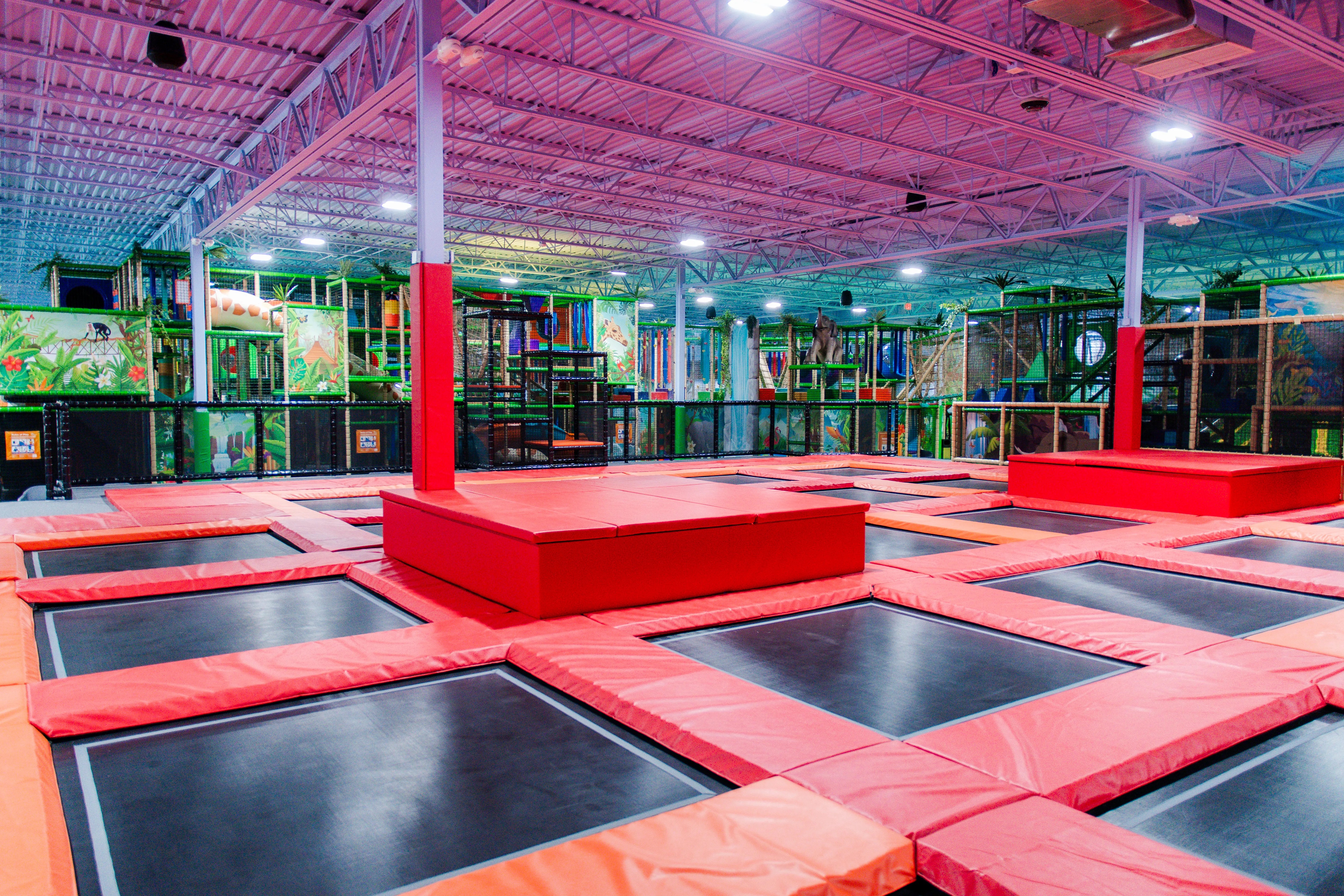 Trampoline park and jungle gym